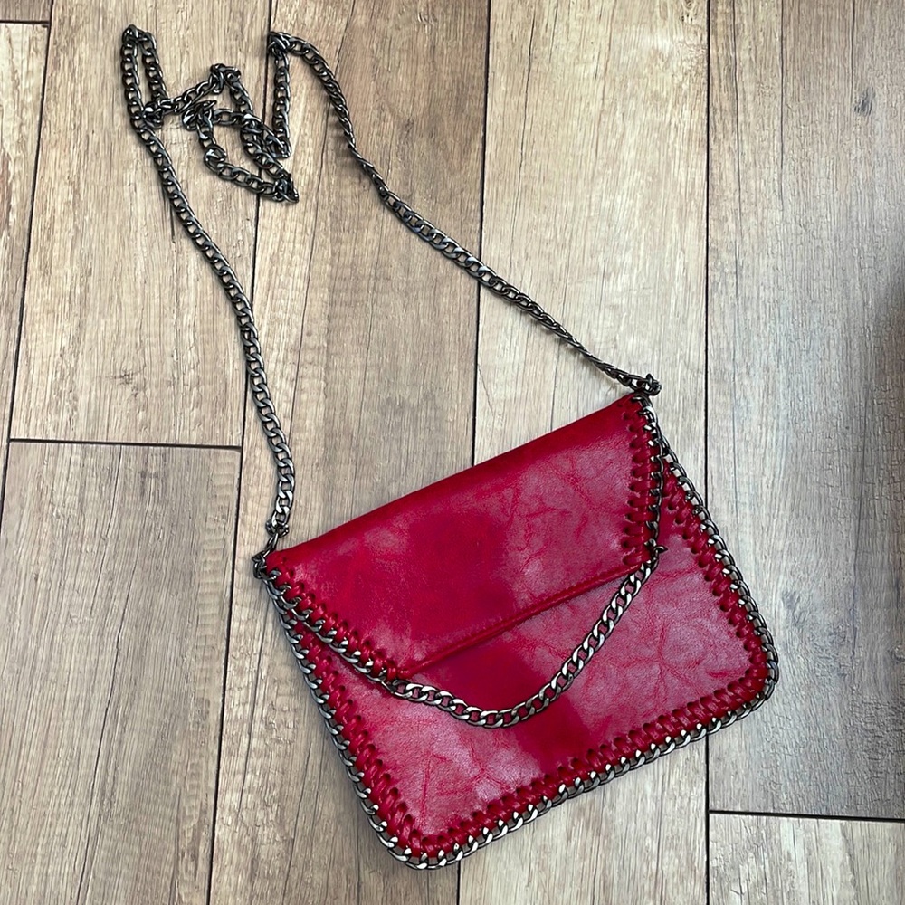 Red over the shoulder bag. New